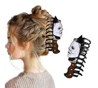 1 Pcs Halloween Hair Clips Exquisite Acrylic Gothic Black White Design Claw Clips Cartoon Horror Hair Accessories Claw Clips Cosplay Party Halloween Decorations for Women Decorations Tips