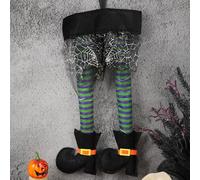 1 Pcs Halloween Witch's Legs for Wreath Plush Stuffed Witch Legs with Shoes Wicked Witch Legs Props Sticking Auto Trunk Outdoor Novelty Hanging Car Trunk Yard Decor (Blue)