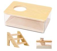 1 Pcs Hamster Sand Bath 1 Pcs Hamster Ladder, Gerbil Sand Hamster Bath Container With Ladder Gerbil Sand Bath, Hamster Sand For Small Animal Toilet Bathtub Hamster Dig Box Shower And Digging Room Litt