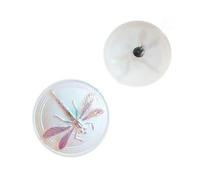 1 pcs Hand Made and Painted Czech Glass Button 31,5 mm, with Dragonfly Crystal matt Coating