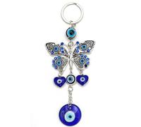 1 Pcs Handmade Butterfly Evil Eye Wall Hanging - Turkish Nazar Protection Charm, Bohemian Home Decor for Living Room or Bedroom, Spiritual Symbol Against Negative Energy