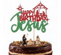 1 Pcs Happy Birthday Jesus Cake Topper Jesus Birthday Cake Decorations