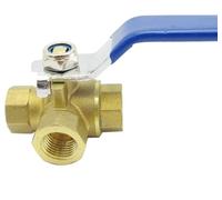 1 Pcs Heavy Duty Brass T-Port Three Way Ball Valve Connector Adapter - BSP Female Thread(3/4in)