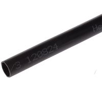 1 pcs - HellermannTyton Heat Shrink Tubing, Black 12mm Sleeve Dia. x 1m Length