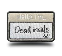 1 Pcs Hello I am Dead Inside Funny Sayings Emblem Embroidered Fastener Looped Tactical Patch for Clothes Backpack Uniform Coat Jackets Jeans Armband Dog Vest and More