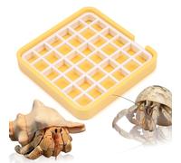 1 Pcs Hermit Crab Food Dish Plastic Feeding Bowl 36-Compartment Design Small Basin for Hermit Crab Tank Accessories (Yellow)