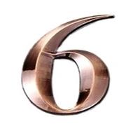 1 Pcs House Number Door Plate Home Street Mailbox Hotel Stickers 5cm/7cm(5cm Copper,Number 6)