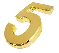 1 Pcs House Number Hotel Door Plate Home Address Mailbox Numbers Sticker 10cm Modern Digits Sign 0-9 Gold Color(5)