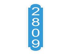 1 Pcs House Number Sign PVC Acrylic Address Plaque Vertical Or Horizontal For Outside Mailbox Apartment Office Hotel(White on Sky Blue,8inch (20.3x5CM))