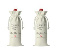 1 Pcs I Can't Drink This But You Can Wine Bag Pregnancy Announcement for Grandparents Auntie New Parents Pregnancy Reveal Canvas Drawstring Wine Bottles Bags