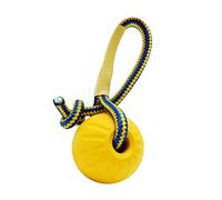 1 PCS Indestructible Solid EVA Ball with String Pet Dog Training Chew Ball Play Fetch Bite Yellow Durable and Useful Practical treatment