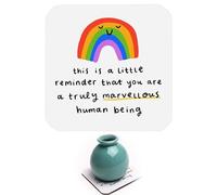 1 PCS Inspirational Rainbow Coasters, Funny Personalised Coaster with Heat-Resistant Cork Backing for Home Use and Gifting