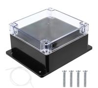 1 Pcs IP65 Waterproof Junction Box Outdoor, Electronics Project Box, ABS Plastic Weatherproof Electrical Box, Clear Cover Junction Box, Electrical Enclosure Case, Cable Connector Box,6.29x6.29x3.54"