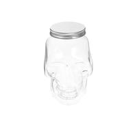 1 Pcs Jars Mugs, Plastic Halloween Skull Mason Reusable Drinking Mugs Tumbler Cup With Old Fashioned Jar Drinking Glasses Heavy Base For Beverage, Brandy, Liquor, Milk,Tea