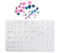 1 Pcs Jewellery Resin Mould Jewellery Making Silicone Moulds Variety Size Resin Earring Moulds with Hole for Making Jewelry Earrings Pendants Earring Accessories (Love Gem)