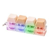 1 pcs Keyboard Fidget Toy, Brown Loud Fidget Keyboard Clicker, Keychain 4-in-1 with Cat Keycaps, for Adult to Relief Stress