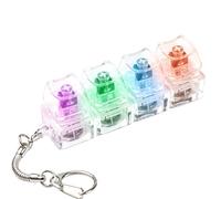 1 pcs Keyboard Fidget Toy, White Loud Fidget Keyboard Clicker, Keychain 4-in-1 with Cat Keycaps, for Adult to Relief Stress