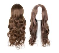 1 Pcs Ladies Wigs, 65 cm Long Curly Ladies Fancy Dress Synthetic Hair Brown Wigs for Women Charming Full Hair Long Replacement Brown Curly Cosplay Party, Daily Use