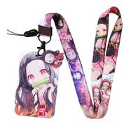 1 Pcs Lanyard Badge Holder Card Holder Ghost Slayer Animated | For ID Cards, Keys, Office, School, Transportation (Nezuko -2)