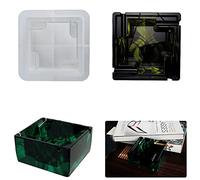 1 Pcs Large Heavy Ashtray Resin Mold Storage Box Silicone Molds Epoxy Resin Square Shaped Ashtray Ash Tray Suitable for Cigarette Ash Holder for Home, Handmade DIY Making Decor Art Crafts
