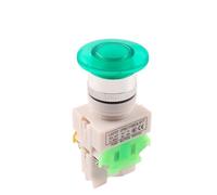 1 PCS LAY37 Mushroom Self-locking Self-Reset With Light 22mm Push Button Switch Emergency Stop Knob Switch Equipment(LAY37 LED G,Self-Reset,12V)