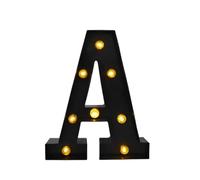 1 Pcs LED Black Letter Light 26 English Night Large Luminous Alphabet Lights Wedding Modeling Lamp For Party Birthday Home Bar(A)