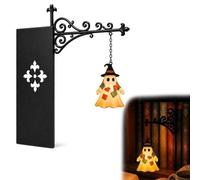 1 Pcs Library Lantern Mini Bookshelf Lamp-Cute Black Hat Ghost Book Light,hanging Patchwork Ghost Lantern Warm Amber Led Cordless.