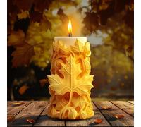 1 Pcs Maple Leaf Candle Moulds Silicone, Pillar Silicone Moulds for DIY Epoxy Resin Craft & Home Decor, Fall Leaves Silicone Molds for Soap Wax & Aromatherapy Candles Making
