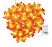 1 Pcs Maple Leaves Fairy Lights, 3M 20LED Autumn Fall String Lights Battery Operated with Timer, Fall Maple Leaf Garland Light for Autumn, Halloween, Thanksgiving, Christmas Indoor Outdoor Decor
