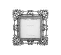 1 Pcs Meprotal 4"x4" Small Square Silver Vintage Photo Frame with Easel Decorative Antique Vintage Picture Frames Floral Design for Tabletop Wall Display Artistic Home Decor Viewing Gallery