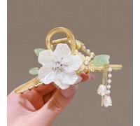 1 Pcs Metal Claw Clips, Vintage Crystal Flower Tassel Hair Clips,Chinese Ancient Style Hairpins,Hanfu Hair Accessories Bride Wedding Headdress for Women Girls