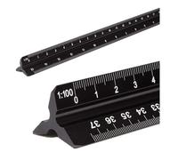 1 Pcs Meter Ruler Architectural Scale, Aluminum Triangular Scale Ruler Metric 1:20, 1:25, 1:50, 1:75, 1:100, 1:125 Standard 12 Inch for Architects, Students, Draftsman and Engineers