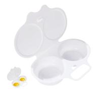 1 PCS Microwave Egg Poacher, 2 Cavity Edible Silicone Double Drain Poached Egg Maker With Lid, egg Moulds, Reusable egg Cooker For Healthy Meals And Protein Additions, Kitchen Cooking Gadgets - White