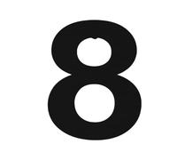 1 Pcs Modern Large House Number Outdoor 12 Inch High Stainless Steel Floating Home Address For Outside/Black 20/30cm(No.8,20cm)