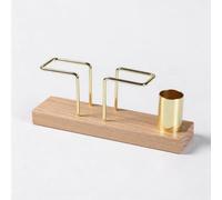1 PCS Multifunctional Wooden Upright Tissue Holder, Desktop Tissue Storage Box with Toothpick Tube, Rustic Farmhouse Countertop Organizer, for Home Kitchen Bathroom Office Desktop Decoration (A)