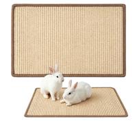 1 Pcs Natural Sisal Rabbit Scratching Pad, Bunny Mat & Chew Toy for Teeth Care & Nail Health, Cage Bedding for Indoor Rabbits, Guinea Pigs (16 x 12 Inches)