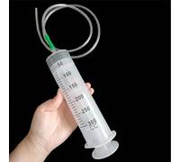1 PCS Oil Suction Syringe, Reusable Liquid Syringe, Multifunction Brake Fluid Extractor Pump with Conduit and Adapter for Drawing Oil Water, Plant Watering Pet Feeding, Hydroponic Measuring (300 ML)