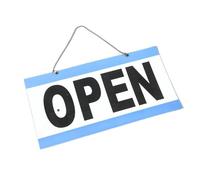 1 Pcs OPEN Sign Business Hours Indicator Board Hanging Door Closed Front Plastic NeonTags Signage Outdoor Label Clock Return(6 pcs)