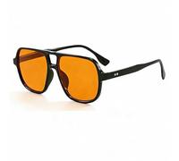 1 Pcs Orange Tinted Glasses Retro 70s Polarised Sunglasses - Double Bridge Rectangle Oversized UV400 Shades for Women Men Running Fishing