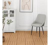 1 Pcs Outdoor Flooring Plastic Interlocking Decking Tiles Plastic Wood Splicing Diy Balcony Walkway Park Terrace Patio Small Flooring(Champagne)