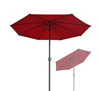 1 Pcs, Outdoor Sun Shade With Tilt Function, 2.7m Garden Sun Parasol With 8 Sturdy Ribs, Wine Red, Dark Green, Beige, Khaki, For Beach, Pool, Patio, Patio Umbrella,Dark Green 2.7M (Wine Red 2.7M)