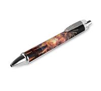 1 PCS Pack Retractable Black Ballpoint Pens for Smooth Writing 0.5mm Fine Point Fineliner Refillable Quick Dry Gel Ink Beautiful Fireworks Rollerball Pens Comfort Grip for Journaling Note Taking