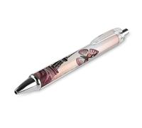 1 PCS Pack Retractable Black Ballpoint Pens for Smooth Writing 0.5mm Fine Point Fineliner Refillable Quick Dry Gel Ink Paris Tower And Butterfly Rollerball Pens Comfort Grip for Journaling Note Taking