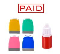1 Pcs Paid Notice Stamp Self Inking, Paid Rubber Stamp, Refillable Red Ink Office Stamper, Pre-Inked Message Stamper for Office/Home/Daily Use (Random)