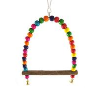 1 Pcs Parrot Cage Wood Hanging Swing Toys Swing Rainbow Bridge For Parakeet Finch Use Durable Service Useful