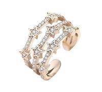 1 Pcs Pentagram Shape Woman's Ring Fashion Beautiful Open Ring Jewelry Accessories Ring Can Be Adjustable Lover Gift Fashion