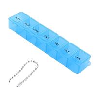 1 Pcs Pill Box Organiser 7 Day One Time a Day Pill Dispenser Storage Case for Medication Supplements Vitamins and Cod Liver Oil (Blue)