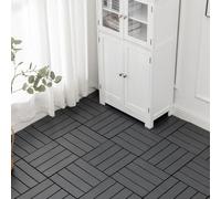 1 Pcs Plastic Terrace Tiles Interlocking Patio Tiles Decking Patio Garden Paths Balcony Porch Roof Flooring Mulch Flooring(Dark grey)