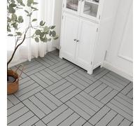 1 Pcs Plastic Terrace Tiles Interlocking Patio Tiles Decking Patio Garden Paths Balcony Porch Roof Flooring Mulch Flooring(Light grey)