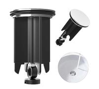 1 Pcs Pop Up Sink Plug Replacement, Bathroom Basin Sink Plug, 40mm Universal Drain Stopper, Copper + ABS Adjustable Height 66-83mm, suitable for most standard Wash Basin or vessel sinks (Silvery)